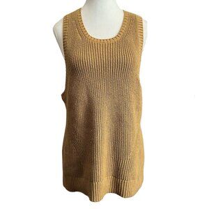 BANANA REPUBLIC WOMEN'S OCRE BROWN SLEEVELESS SWEATER TANK SHIRT - XL